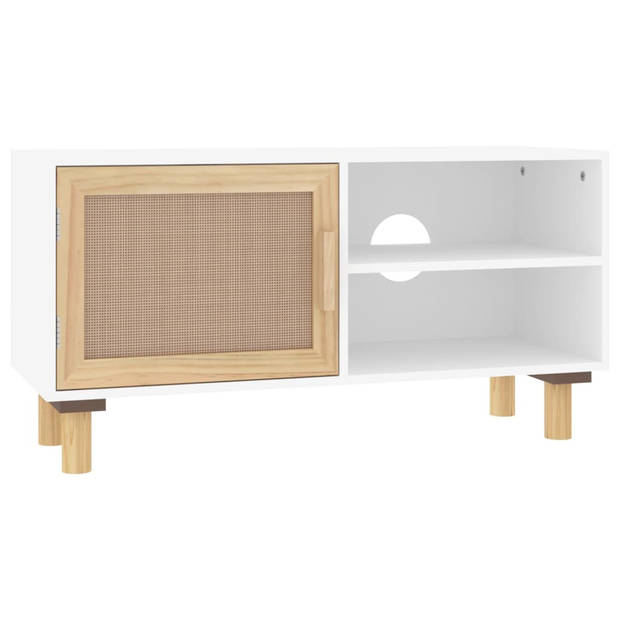 The Living Store TV-kast Classic - Kast met 3 vakken - 80 x 30 x 40 cm - Wit