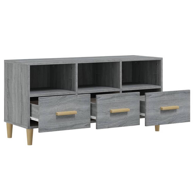 The Living Store TV-meubel - Moderne Media - 102 x 36 x 50 cm - Kleur- Grijs Sonoma Eiken