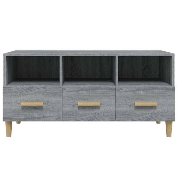 The Living Store TV-meubel - Moderne Media - 102 x 36 x 50 cm - Kleur- Grijs Sonoma Eiken