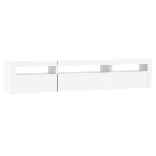 The Living Store TV-meubel LED RGB-verlichting - 195 x 35 x 40 cm - wit - bewerkt hout