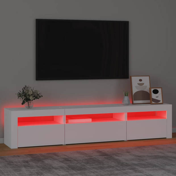 vidaXL Tv-meubel met LED-verlichting 195x35x40 cm wit
