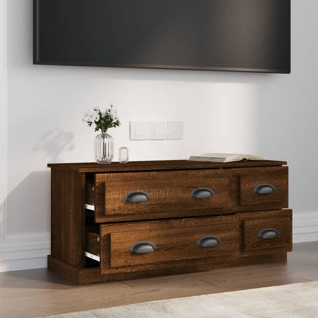 The Living Store TV-meubel TV-kast - 100 x 35.5 x 45 cm - Bruineiken