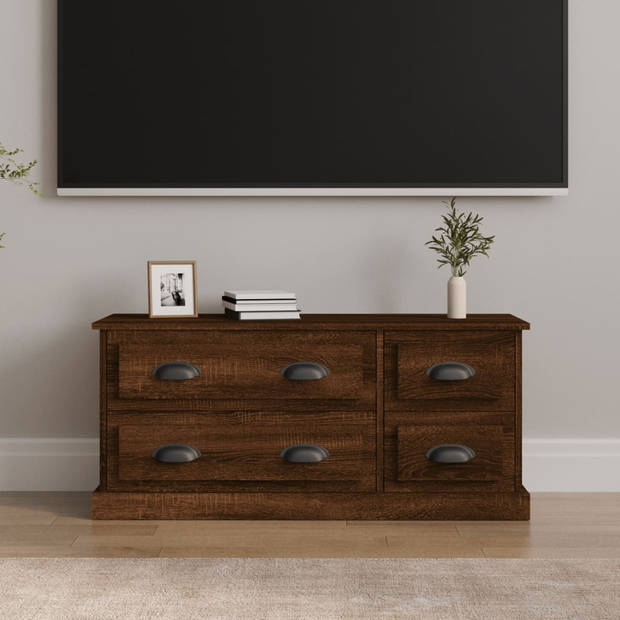 vidaXL Tv-meubel 100x35,5x45 cm bewerkt hout bruin eikenkleur