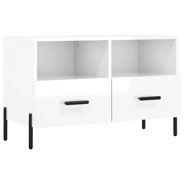 The Living Store Televisiekast TV-meubel - 80 x 36 x 50 cm - Hoogglans wit