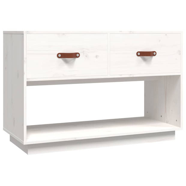 The Living Store TV-Kast - Grenenhout - 90 x 40 x 60 cm - Wit