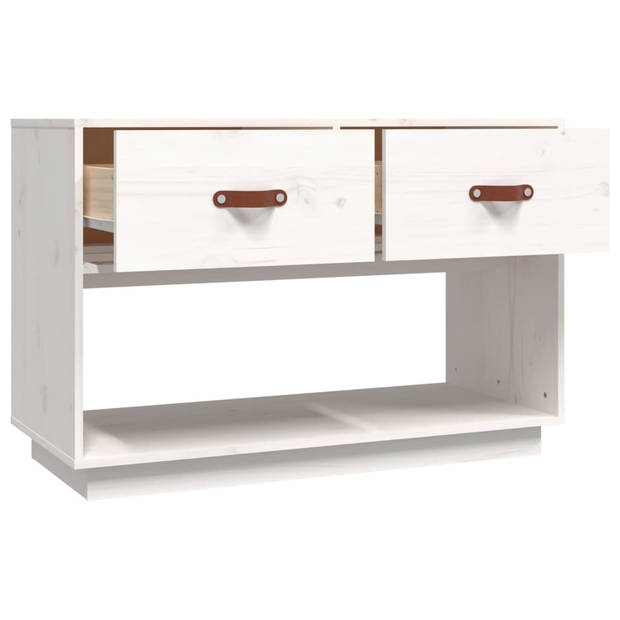 The Living Store TV-Kast - Grenenhout - 90 x 40 x 60 cm - Wit