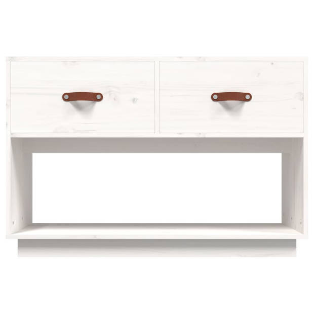 The Living Store TV-Kast - Grenenhout - 90 x 40 x 60 cm - Wit