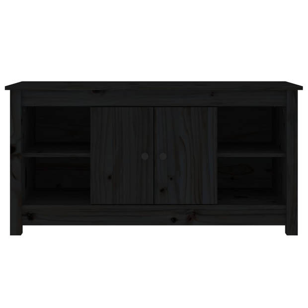 The Living Store Tv-kast Grenenhout - 103 x 36.5 x 52 cm - Zwart