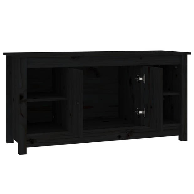 The Living Store Tv-kast Grenenhout - 103 x 36.5 x 52 cm - Zwart