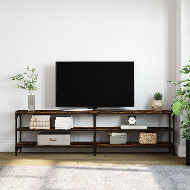 The Living Store tv-meubel Smoked Oak 180x30x50 cm - Trendy en praktisch