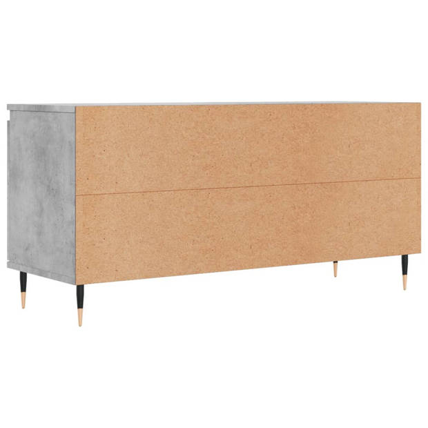 The Living Store Tv-meubel Betongrijs - 104 x 35 x 50 cm - Bewerkt hout en ijzer