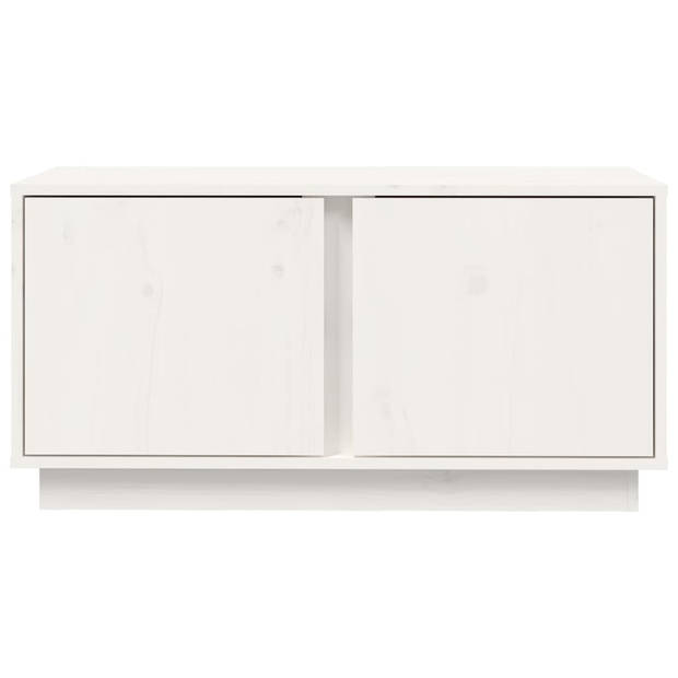 The Living Store TV meubel - Grenenhout - 80 x 35 x 40.5 cm - Wit