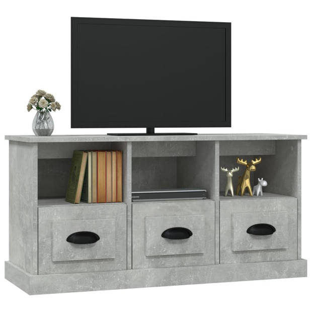 vidaXL Tv-meubel 100x35x50 cm bewerkt hout betongrijs