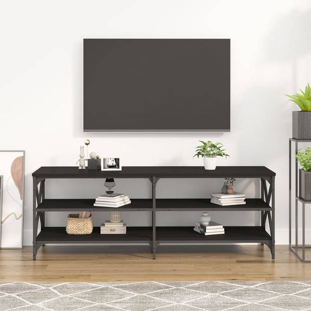 The Living Store Industrieel Tv-meubel - 140 x 40 x 50 cm - Zwart