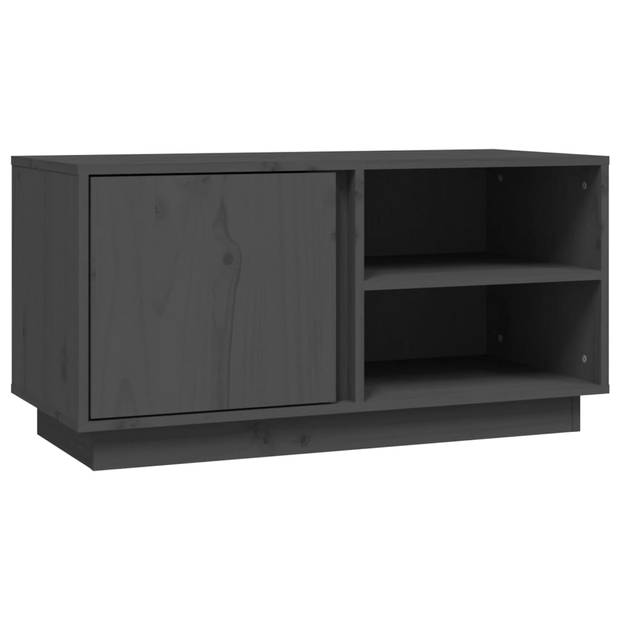 The Living Store Tv-kast Grenenhout - 80x35x40.5 cm - Grijs