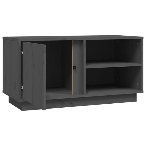 The Living Store Tv-kast Grenenhout - 80x35x40.5 cm - Grijs