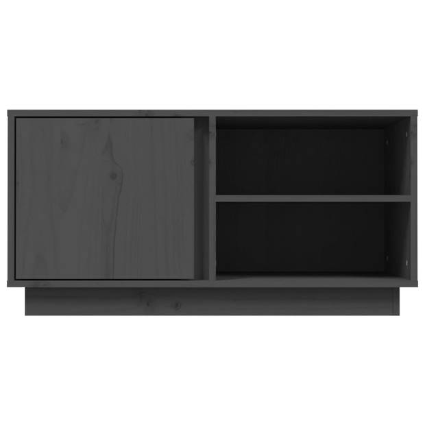 The Living Store Tv-kast Grenenhout - 80x35x40.5 cm - Grijs