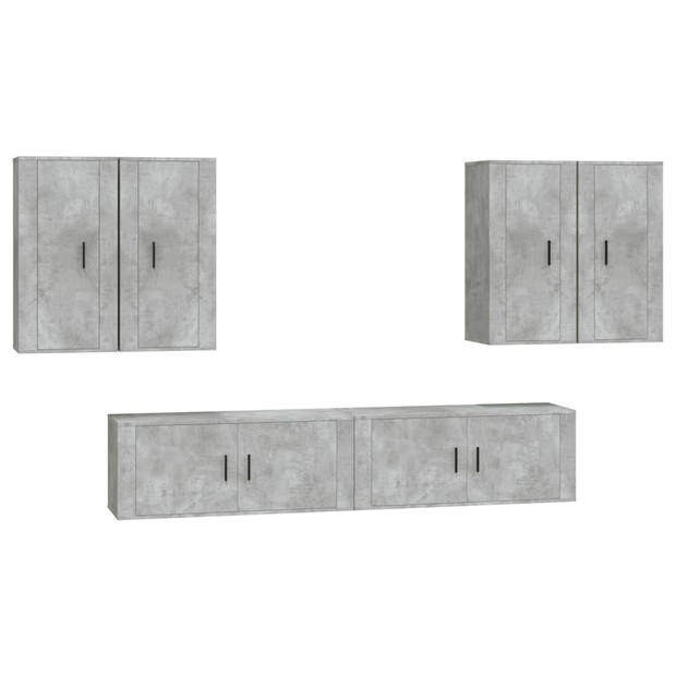 The Living Store TV-Meubel Betongrijs - 2x 100x34.5x40 cm + 4x 40x34.5x80 cm