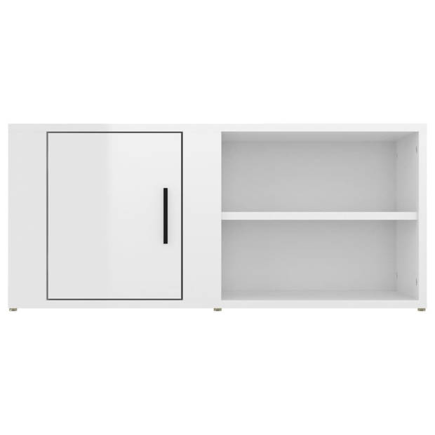 The Living Store Tv-meubel - Hoogglans wit - 80 x 31.5 x 36 cm - 2 stuks