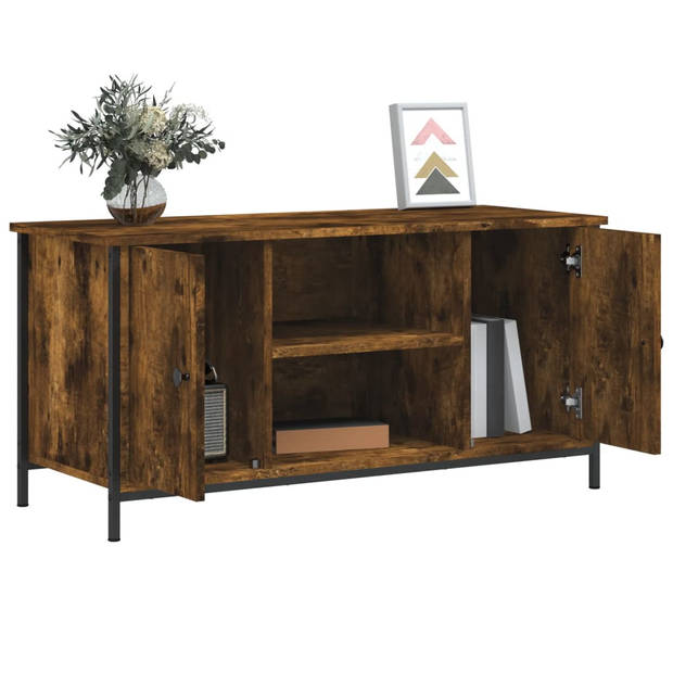 vidaXL Tv-meubel 100x40x50 cm bewerkt hout gerookt eikenkleurig