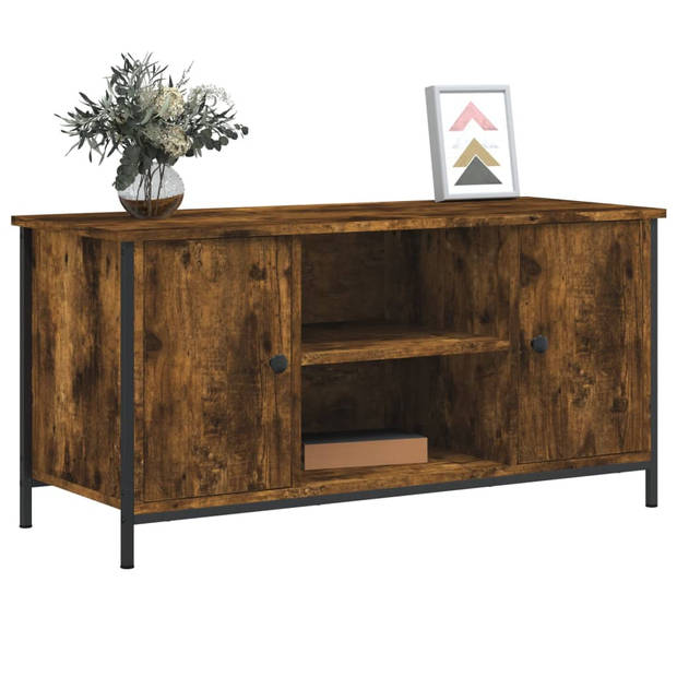 vidaXL Tv-meubel 100x40x50 cm bewerkt hout gerookt eikenkleurig