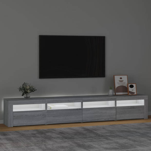 vidaXL Tv-meubel met LED-verlichting 240x35x40 cm grijs sonoma eiken