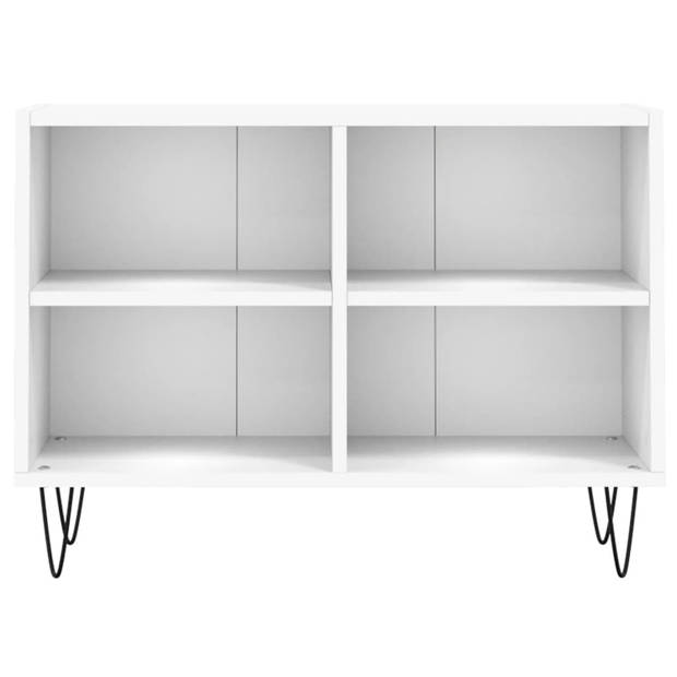 The Living Store Tv-meubel TV-kast - 69.5 x 30 x 50 cm - wit - bewerkt hout en ijzer