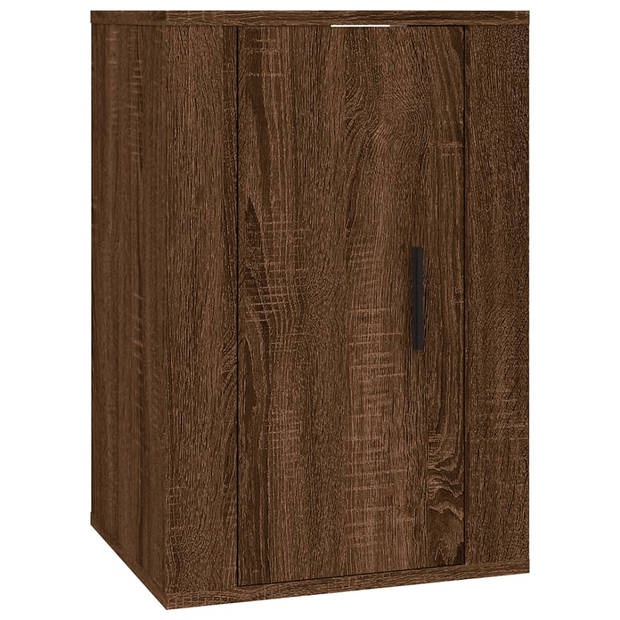 The Living Store TV Meubel Wandgemonteerd - Bruineiken - 40 x 34.5 x 60 cm - Bewerkt hout