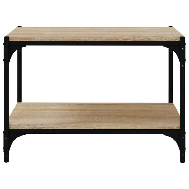 vidaXL Tv-meubel 60x33x41 cm bewerkt hout en staal sonoma eikenkleurig