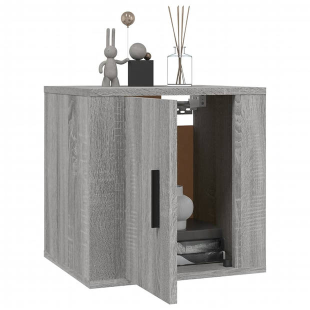 The Living Store TV-wandmeubel - van 2 - Grijs Sonoma Eiken - 40x34.5x40 cm - Bewerkt Hout