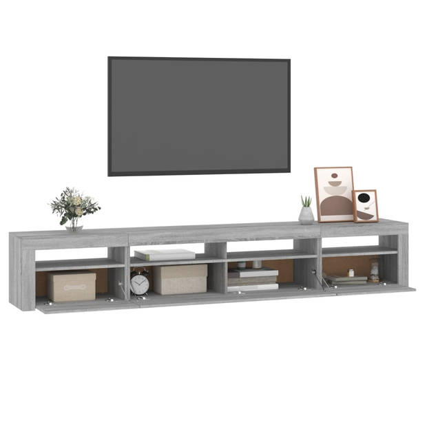 The Living Store Tv-meubel - Middelgroot - Grijs Sonoma Eiken - 240 x 35 x 40 cm - Met RGB LED-verlichting