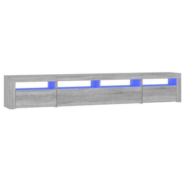 The Living Store Tv-meubel - Middelgroot - Grijs Sonoma Eiken - 240 x 35 x 40 cm - Met RGB LED-verlichting