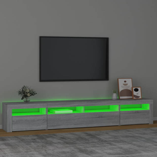 The Living Store Tv-meubel - Middelgroot - Grijs Sonoma Eiken - 240 x 35 x 40 cm - Met RGB LED-verlichting