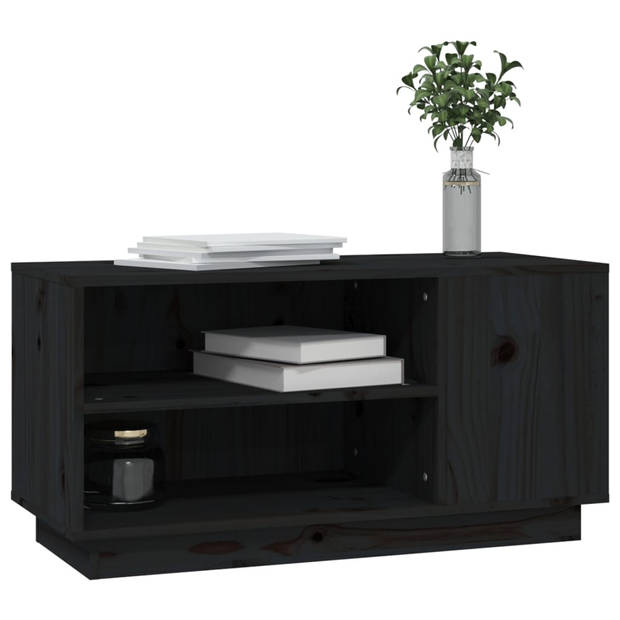 The Living Store Houten Tv-kast - 80 x 35 x 40.5 cm - Zwart