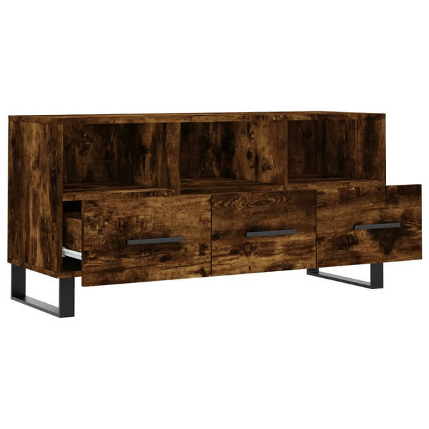 vidaXL Tv-meubel 102x36x50 cm bewerkt hout gerookt eikenkleurig