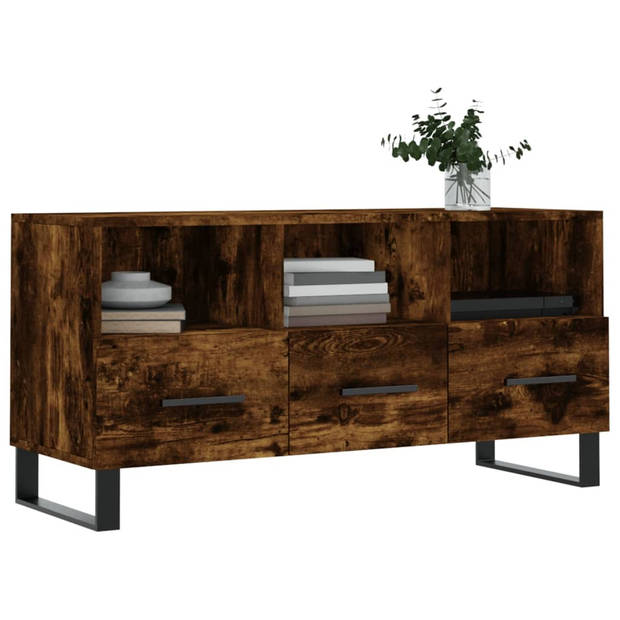 vidaXL Tv-meubel 102x36x50 cm bewerkt hout gerookt eikenkleurig