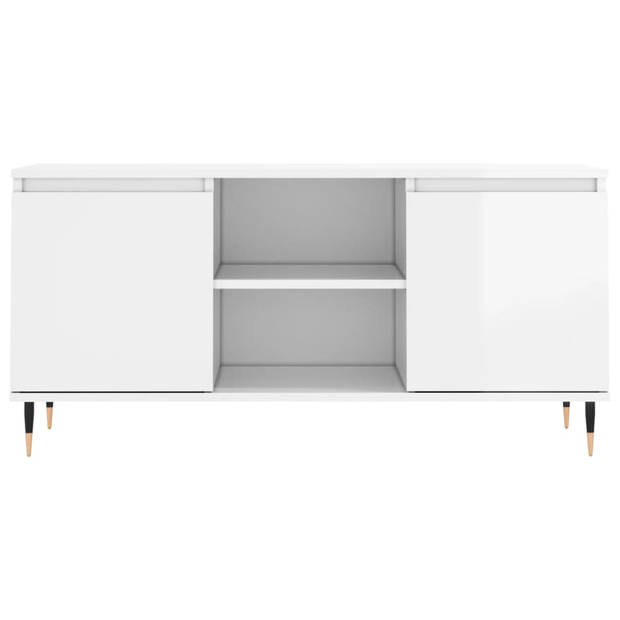 The Living Store TV-meubel - TV-kast 104 x 35 x 50 cm - Hoogglans wit