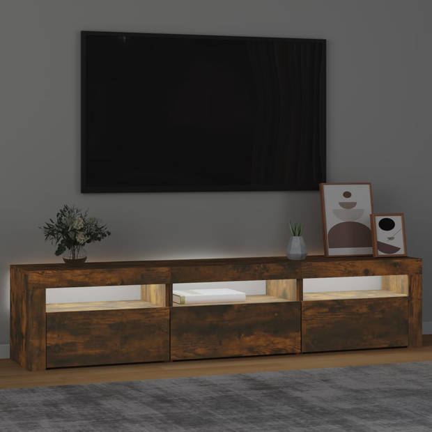 vidaXL Tv-meubel met LED-verlichting 180x35x40 cm gerookt eikenkleurig