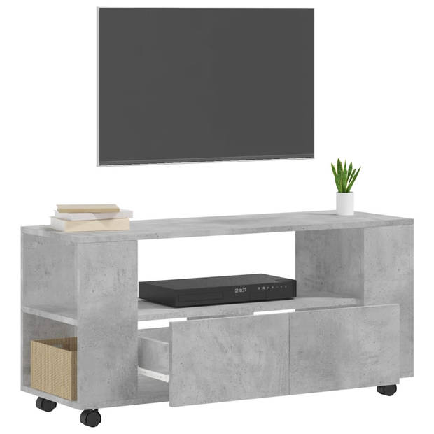 vidaXL Tv-meubel 102x34,5x43 cm bewerkt hout betongrijs