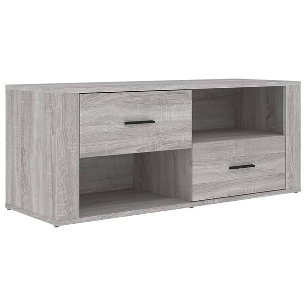 The Living Store Klassieke tv-kast - 100 x 35 x 40 cm - Grijs Sonoma Eiken