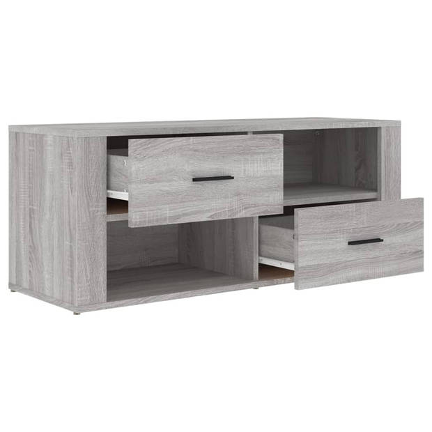 The Living Store Klassieke tv-kast - 100 x 35 x 40 cm - Grijs Sonoma Eiken