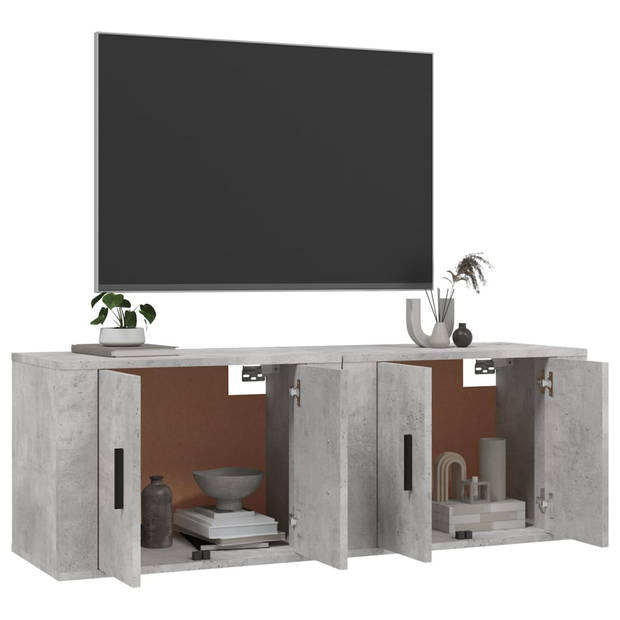 The Living Store TV wandmeubel - betongrijs - 57 x 34.5 x 40 cm - Decoratief en praktisch