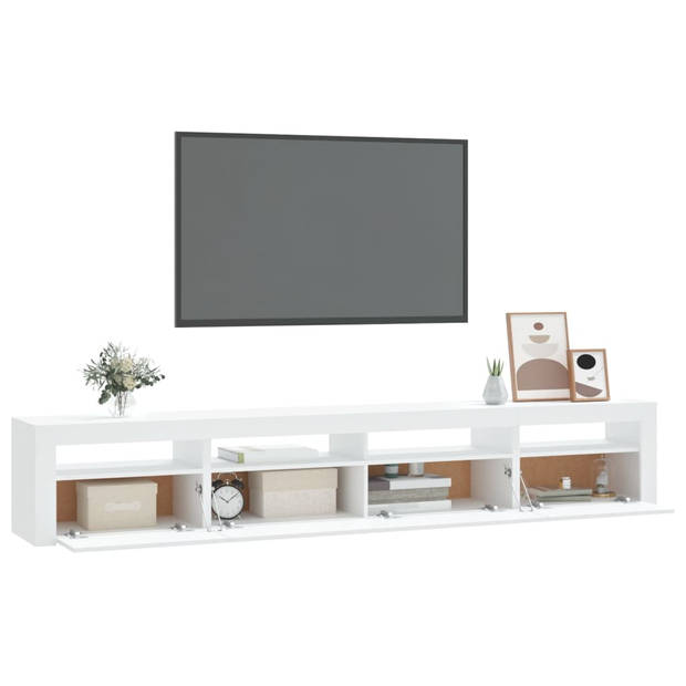 The Living Store TV-meubel The Living Store Meubel TV-meubel LED-verlichting - Wit - 240x35x40 cm - RGB LED