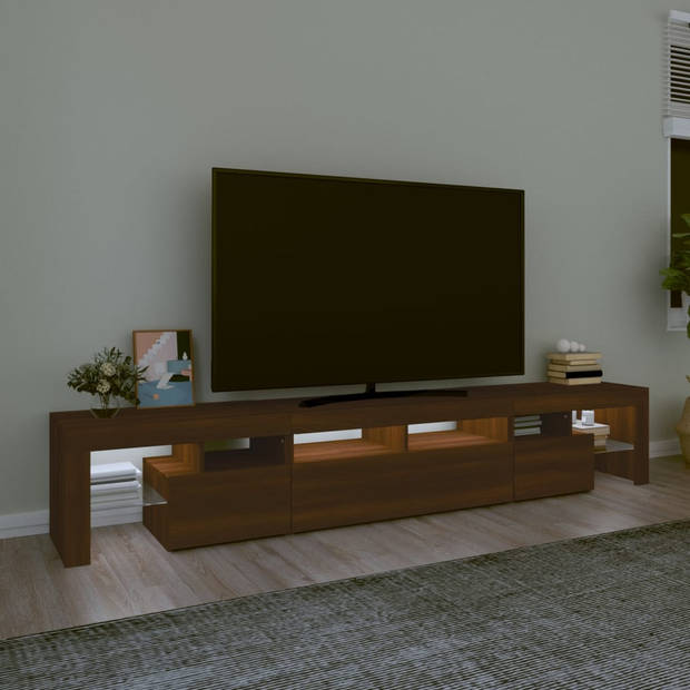 vidaXL Tv-meubel met LED-verlichting 230x36,5x40 cm bruin eikenkleur