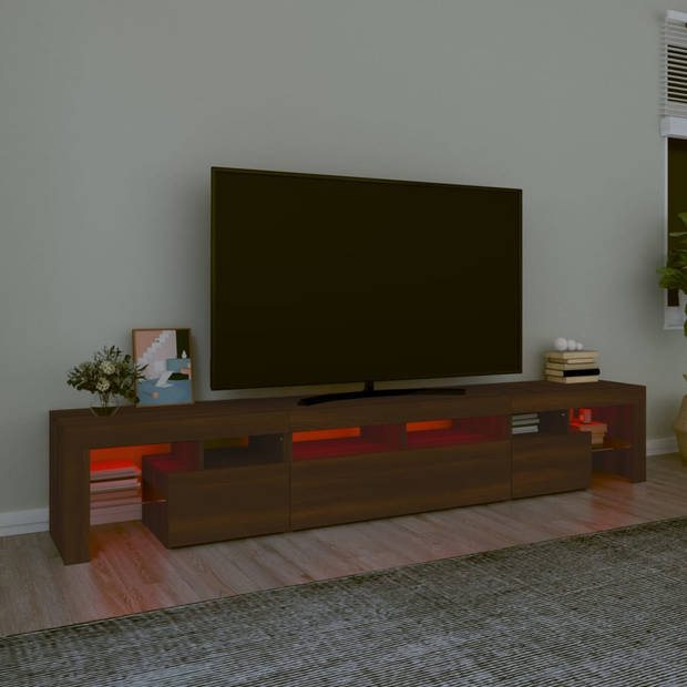 vidaXL Tv-meubel met LED-verlichting 230x36,5x40 cm bruin eikenkleur