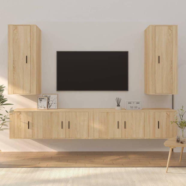 The Living Store Televisiekastenset Sonoma Eiken - 40x34.5x100 cm/80x34.5x40 cm/40x34.5x40 cm