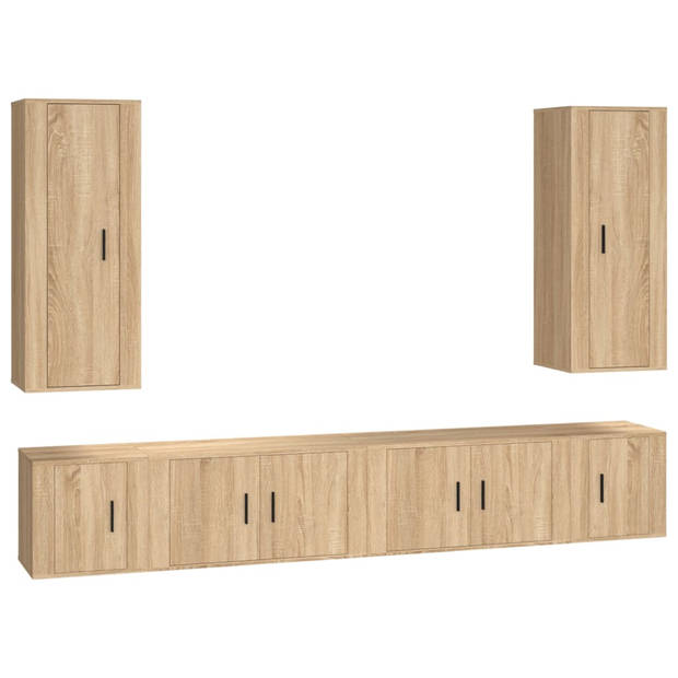 The Living Store Televisiekastenset Sonoma Eiken - 40x34.5x100 cm/80x34.5x40 cm/40x34.5x40 cm