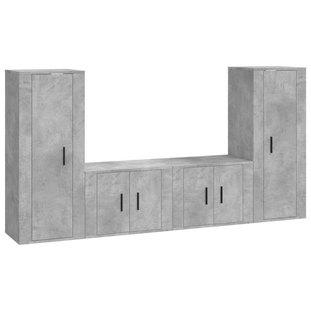 The Living Store TV-kastenset - betongrijs - 40 x 34.5 x 100 cm - 57 x 34.5 x 40 cm