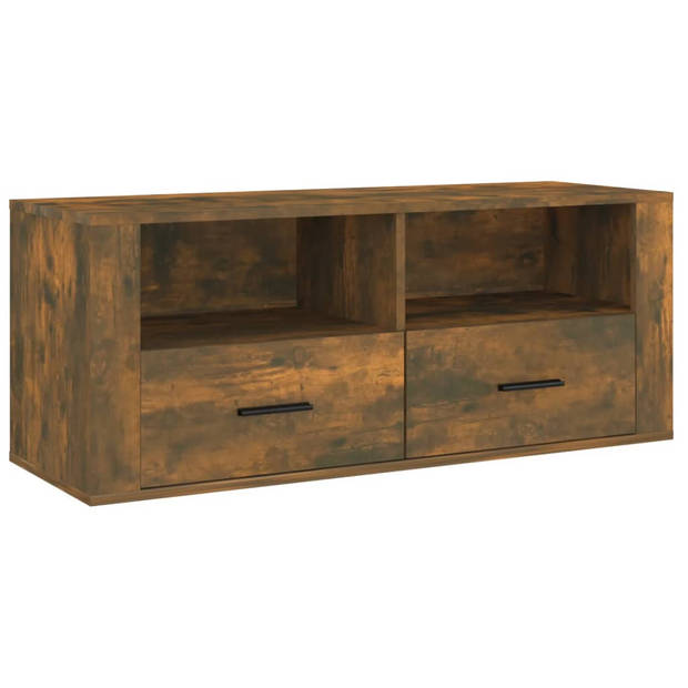 The Living Store Classic TV-meubel - 100 x 35 x 40 cm - Gerookt eiken