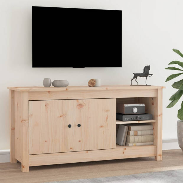 The Living Store TV-meubel Grenenhout - 103 x 36.5 x 52 cm - Stabiel frame